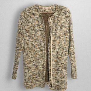 Anthropologie Dolan Tweed Full Front Zip Jacket